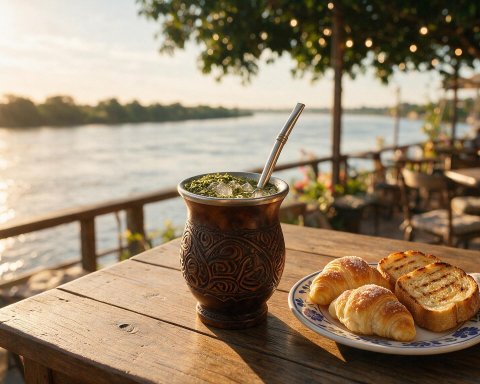 Café con tostado en una cafetería